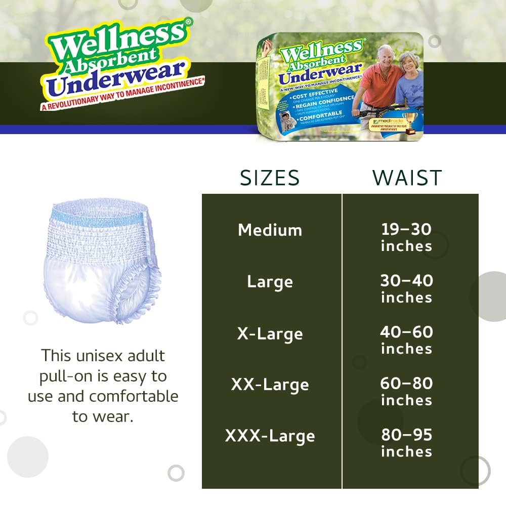 Absorbent Underwear Size X-Large 12 Count L715