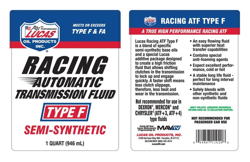 Semi-Synthetic Automatic Transmission Fluid Type F 1 Quart Pack of 6 D24715