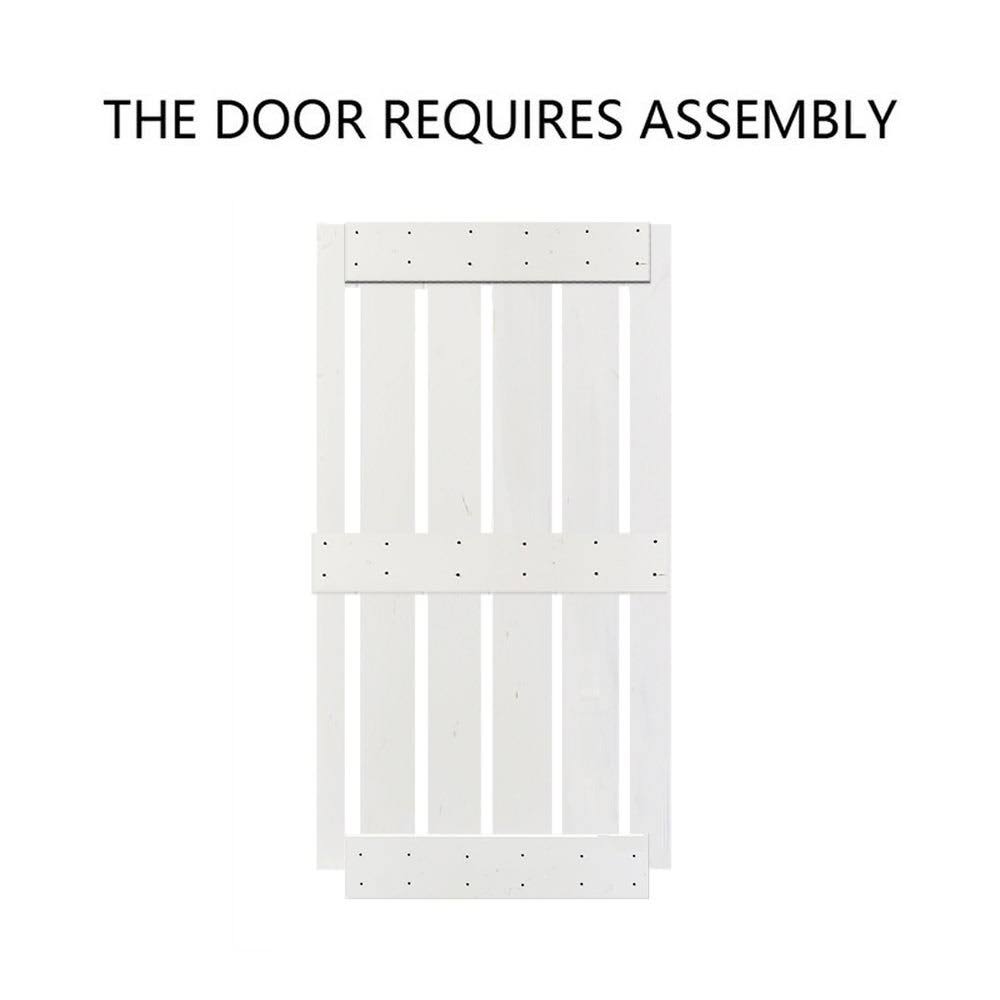 White Stained 2 Panel Barn Door with Sliding Hardware U3526