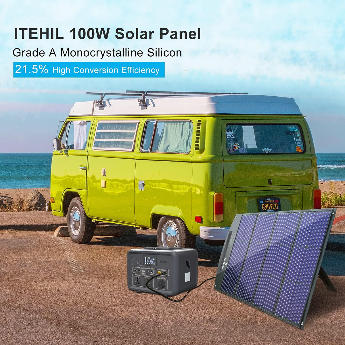 100W 18 Volt Monocrystalline Foldable Solar Panel V34338
