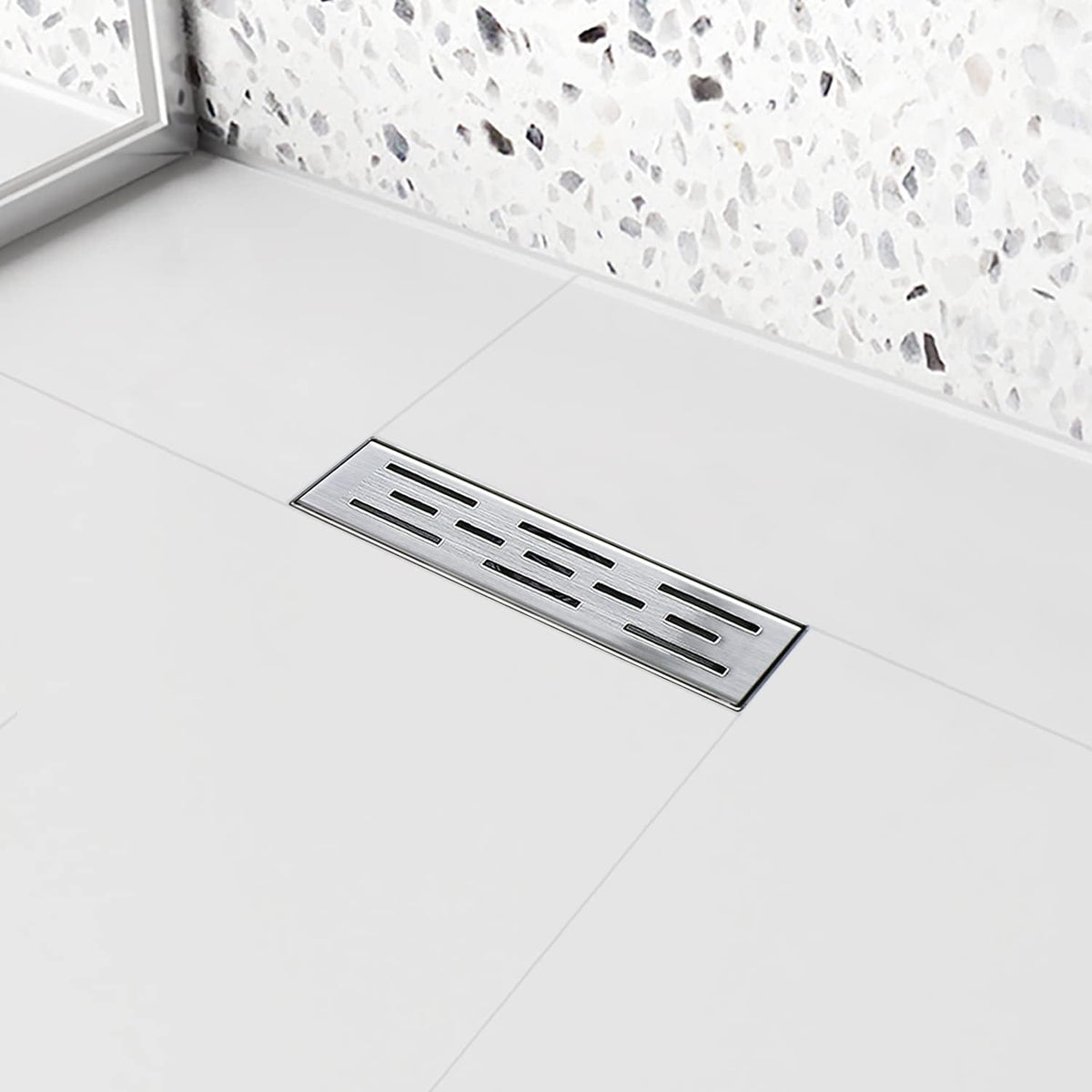 24 inch Brushed Stainless Steel Linear Shower Drain, Pack of 2 F3610