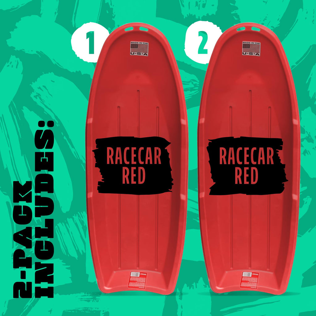 Red 48 Inch Plastic Toboggan Snow Sled G4136