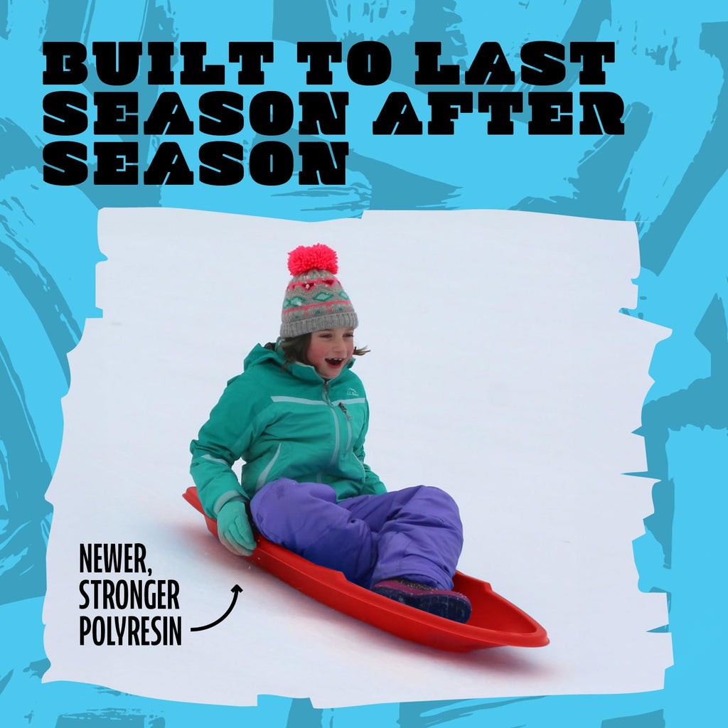 Red 48 Inch Plastic Toboggan Snow Sled G4136