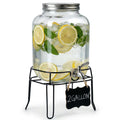 2 Gallon Glass Drink Dispenser with Stand D403