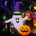 5FT Inflatable Halloween Ghost with Pumpkin Yard Decoration W28560