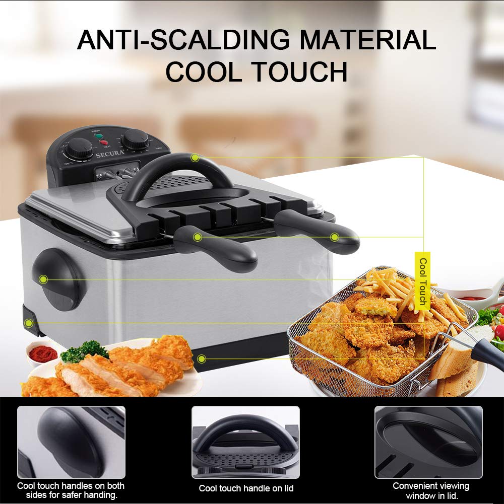 4 Liters Stainless-Steel Electric Deep Fryer with Timer I840525