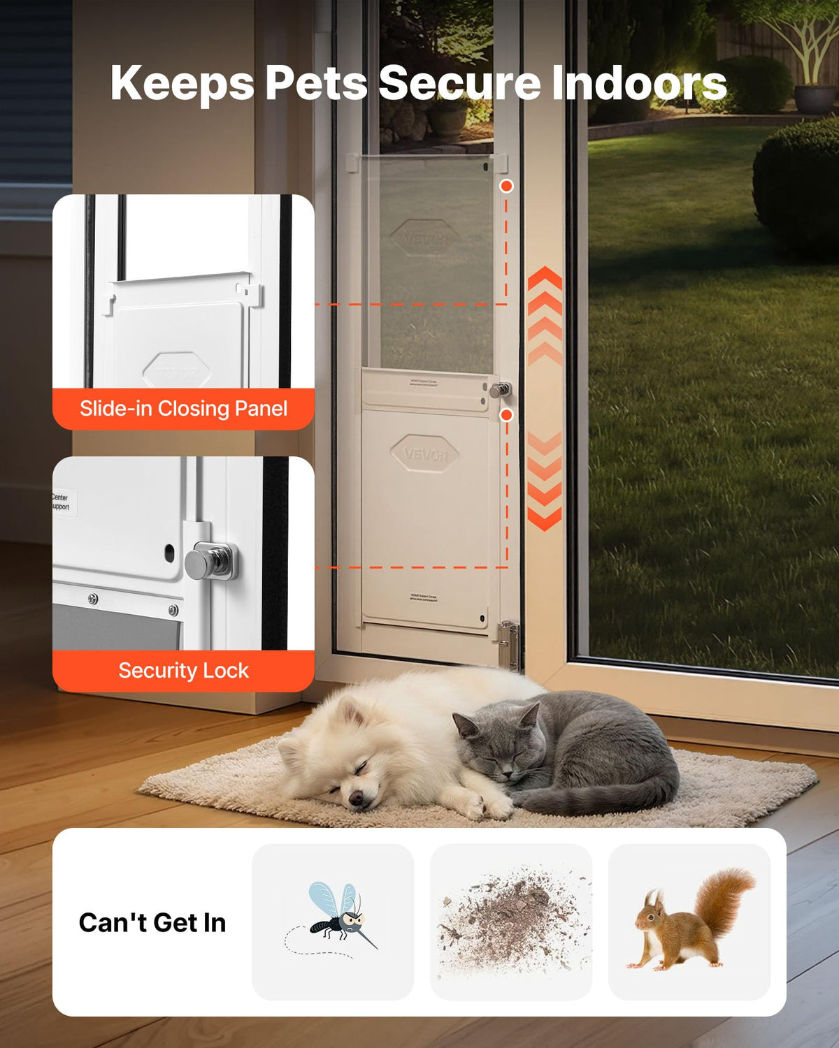 Sliding Glass Dog Door with Flap S649