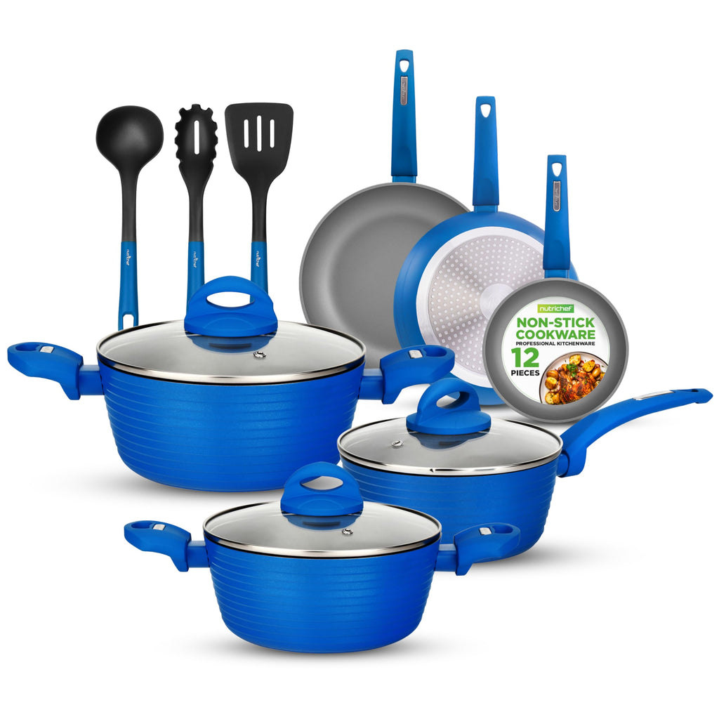 12 Pc Blue Nonstick Cookware Set Z148550