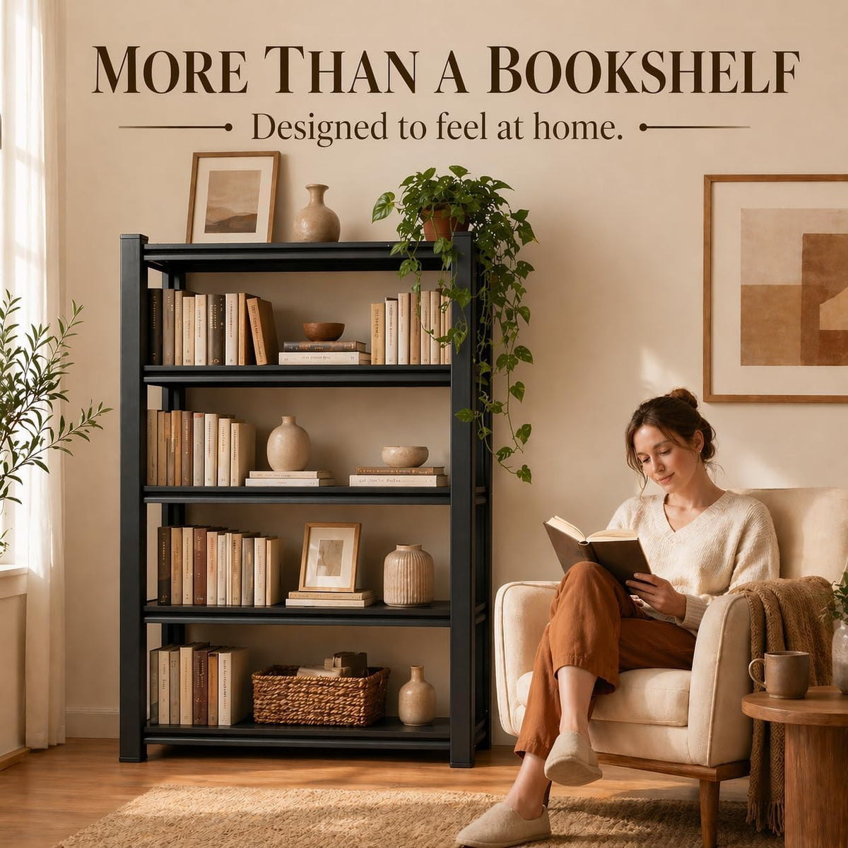 5 Tier Adjustable Wooden Bookshelf X37032