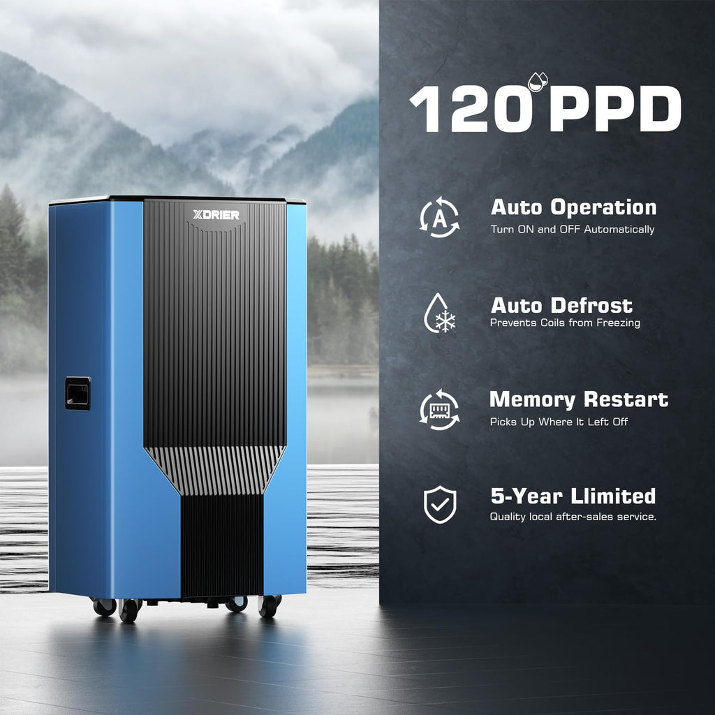 120 PPD Dehumidifier with Pump, Drain Hose & Tank U12098