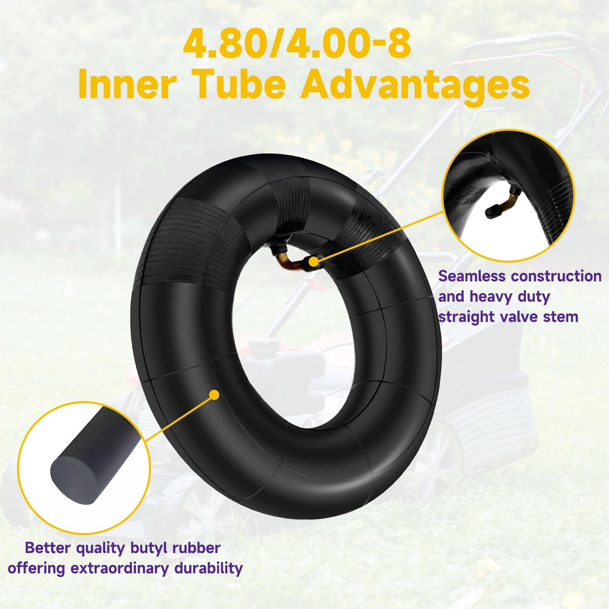 4.80/4.00-8 Inner Tube with TR87 Bent Valve 1 Pcs O94117