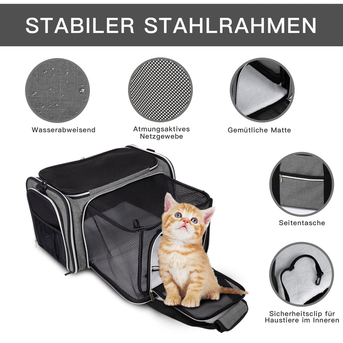 Airline Approved Soft Side Pet Carrier with Fleece Pad O987