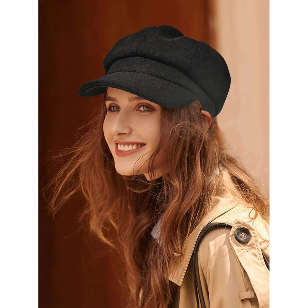 Wool Blend Newsboy Cap E154