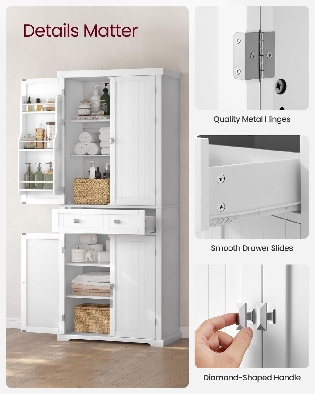 Freestanding Tall Cabinet with Drawer T907183