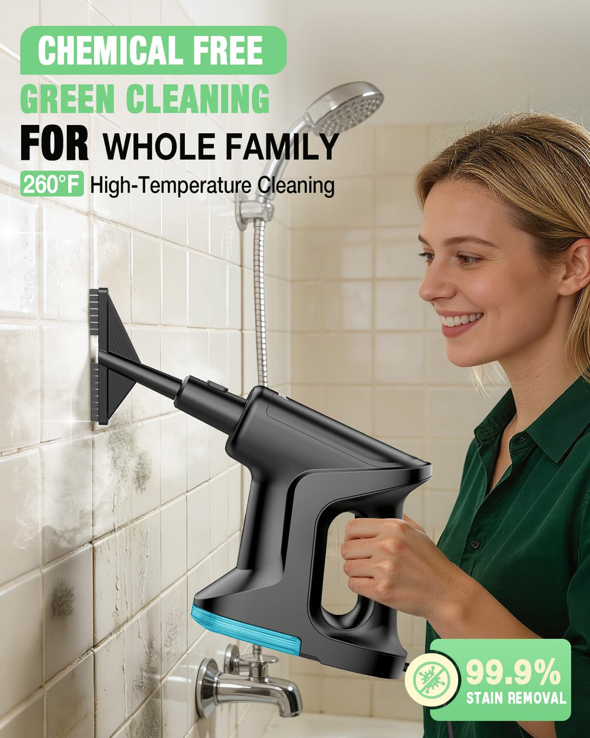14-in-1 Lightweight Detachable Handheld Steam Mop Black H669768