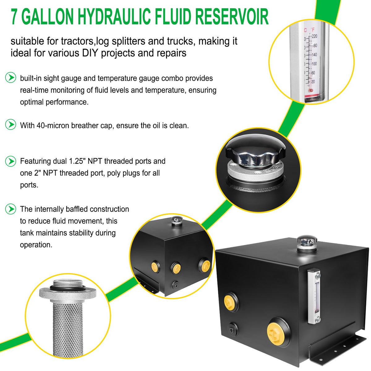 7 Gallon Hydraulic Fluid Reservoir Oil Tank F295