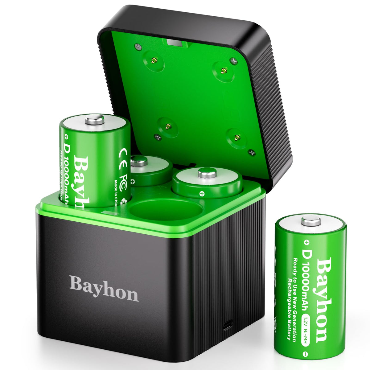 10000mAh D Rechargeable Batteries with 4-Slot Type-C Charger Q505393