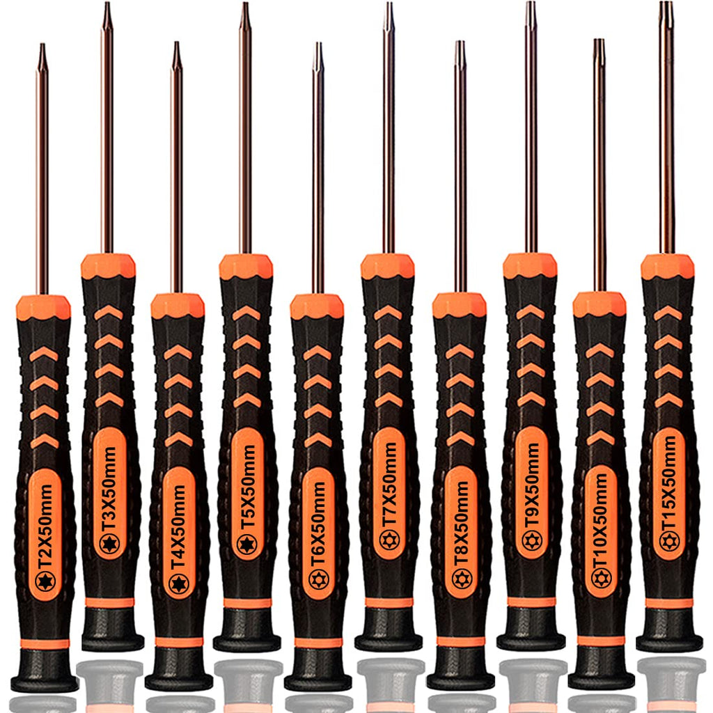 Torx Screwdriver Set of T2-T15, 10-Piece Magnetic Security Screwdrivers N2596