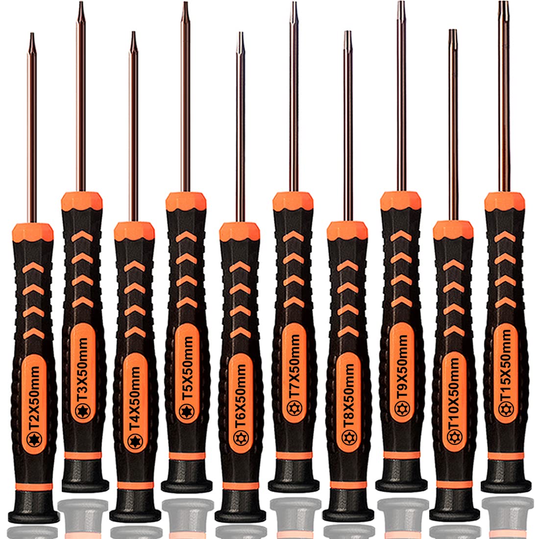 Torx Screwdriver Set of T2-T15, 10-Piece Magnetic Security Screwdrivers N2596