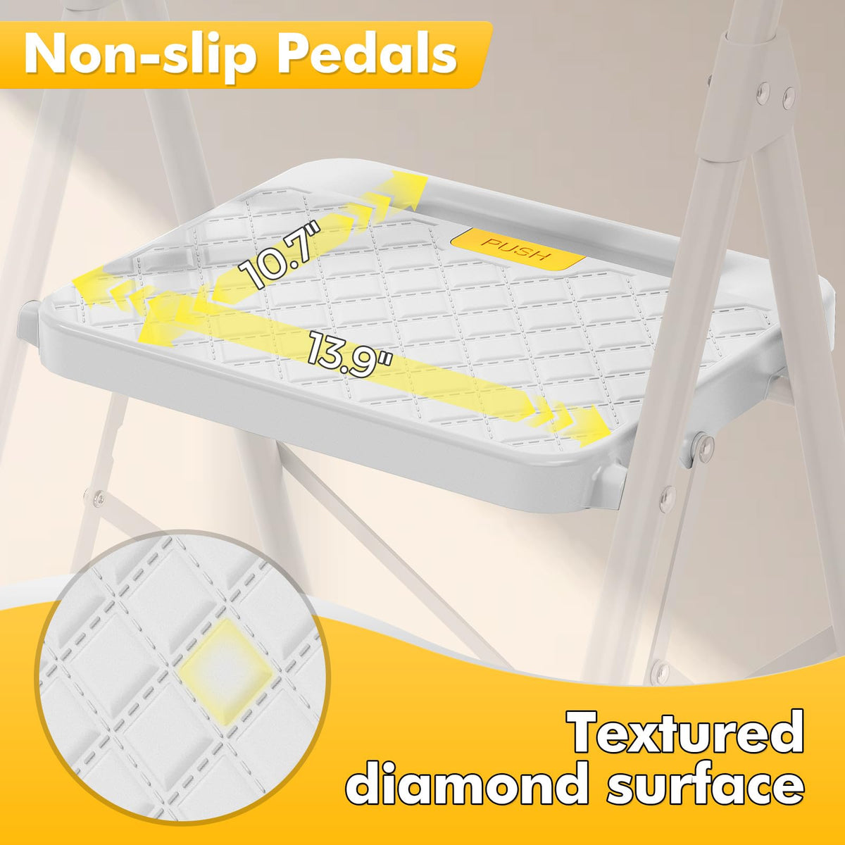 2 Step Folding Steel Ladder with Handrails O2380