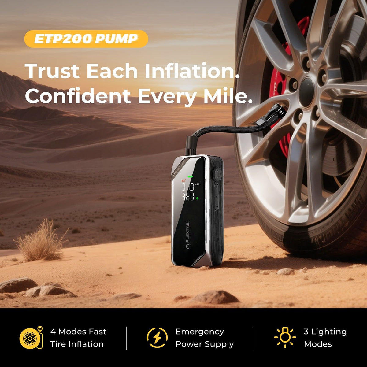 Portable Rechargeable Electric Air Pump with Digital Pressure Gauge Y51520