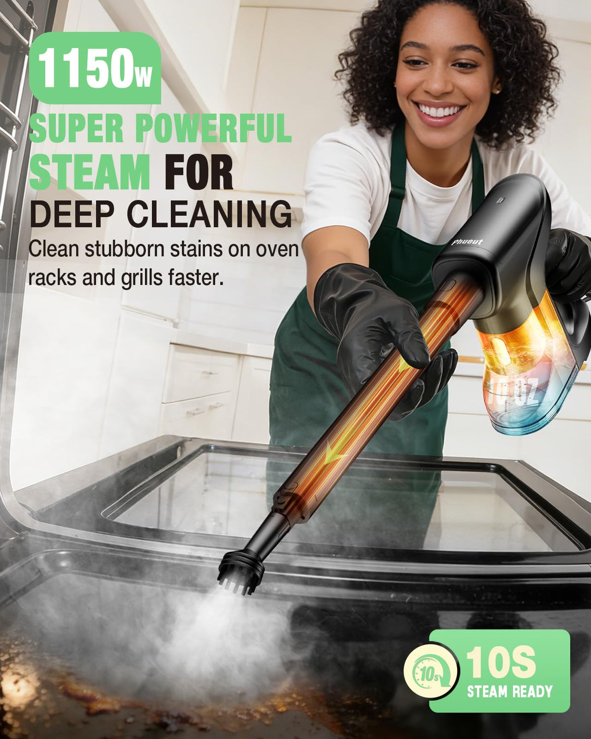 14-in-1 Lightweight Detachable Handheld Steam Mop Black H669768