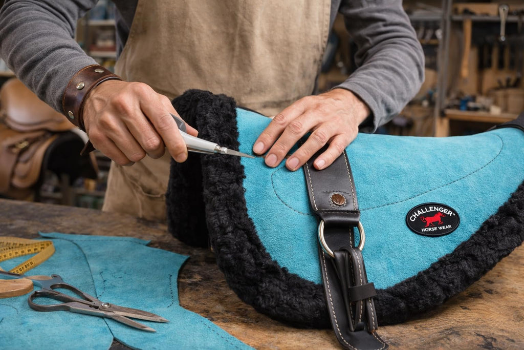 Turquoise Suede Leather Western Saddle Pad with Stirrups L917420