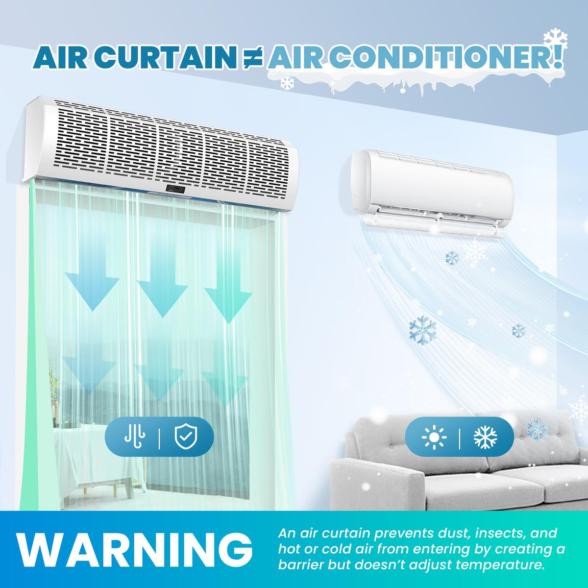 36 Inch Wall Mounted Air Curtain Fan M87388