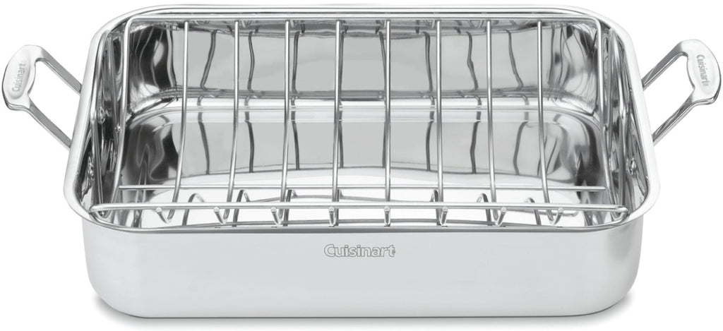 16-Inch Induction Compatible Stainless Steel Roasting Pan with Rack V954318