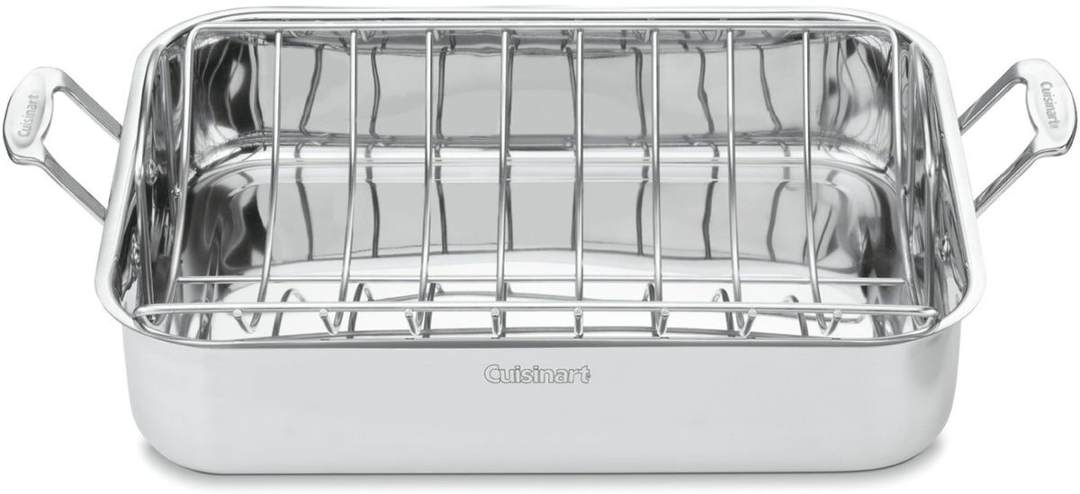 16-Inch Induction Compatible Stainless Steel Roasting Pan with Rack V954318