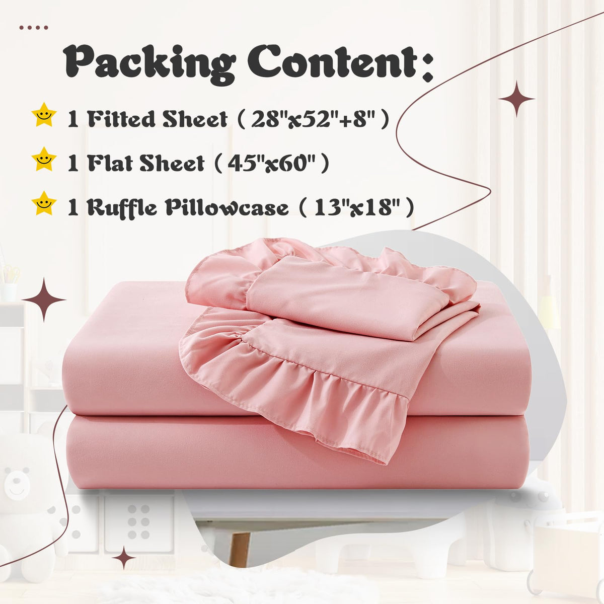 Light Pink Toddler Sheet Set T976684