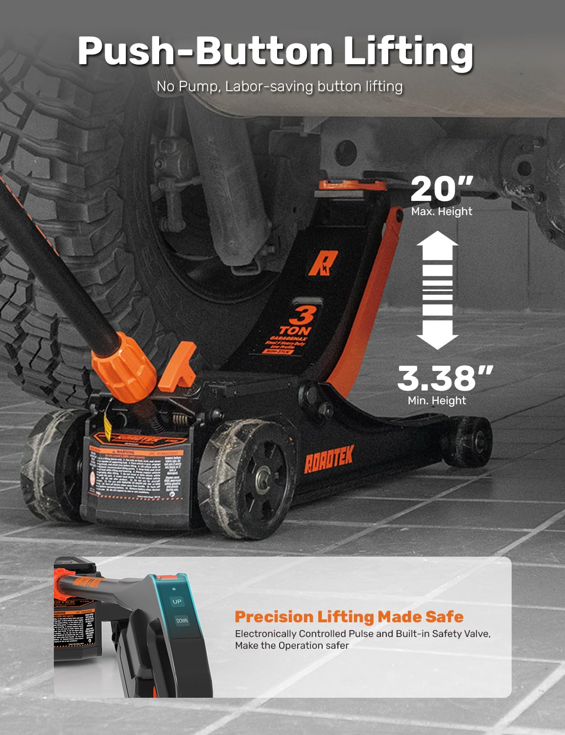3 Ton Low Profile Steel Electric Floor Jack Z9068
