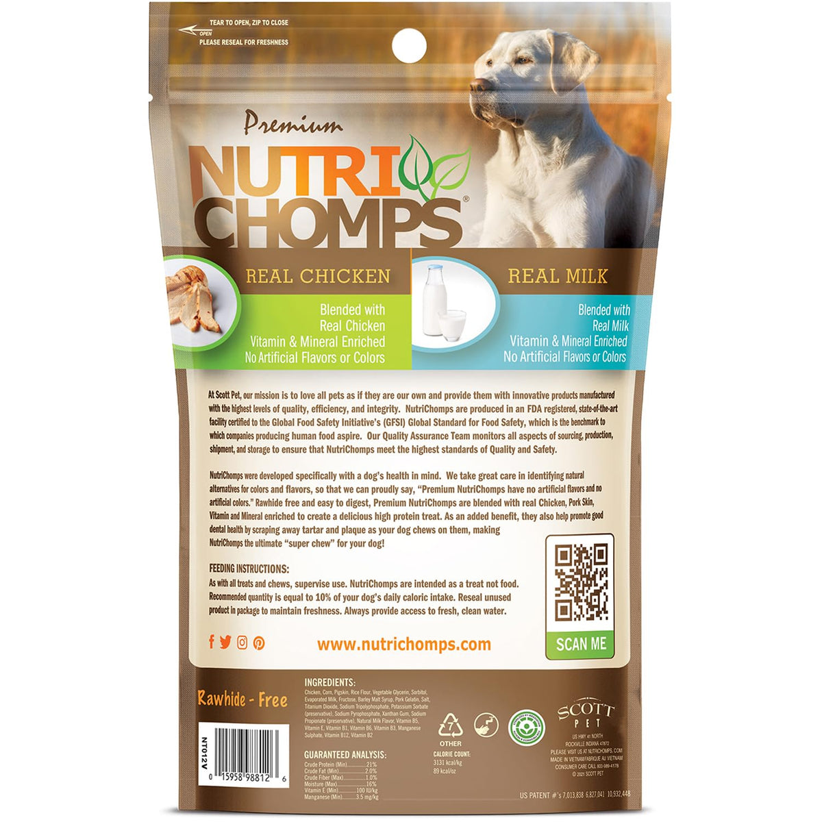 Rawhide Free Dog Chews, Milk Flavor, 6in Braids, 4ct T995794