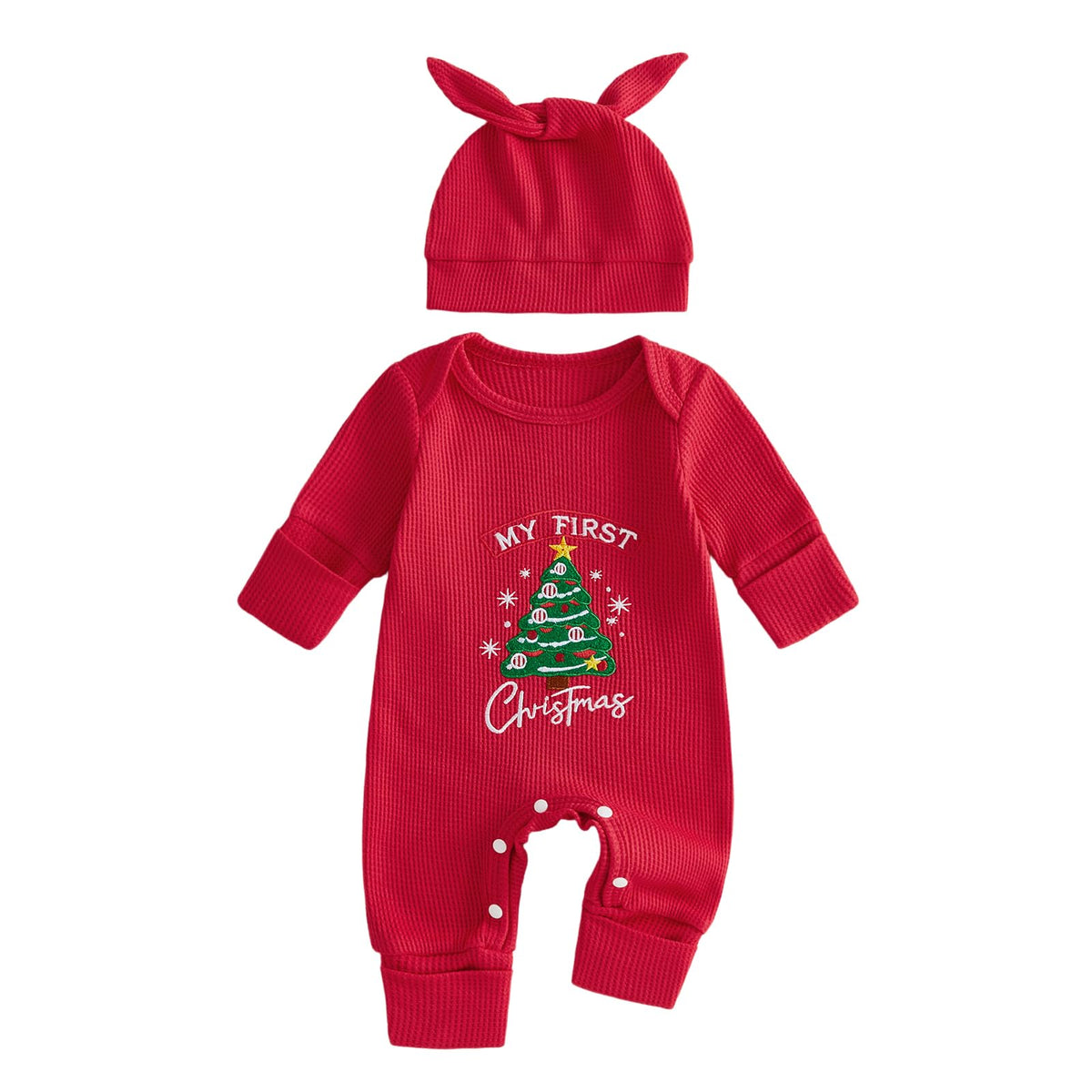 Christmas Baby Romper Jumpsuit Hat Set X4132