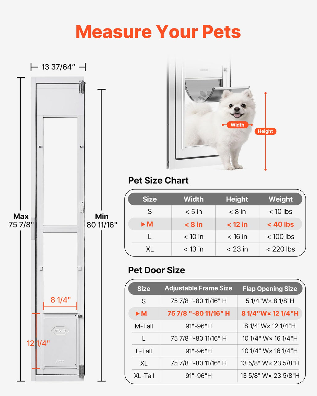 Sliding Glass Dog Door with Flap S649