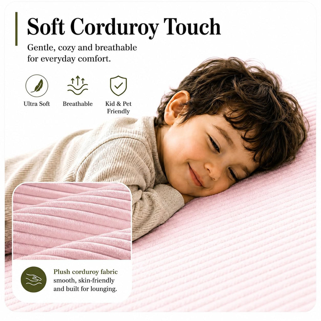 Folding Convertible Corduroy Sofa Bed King Size V4703