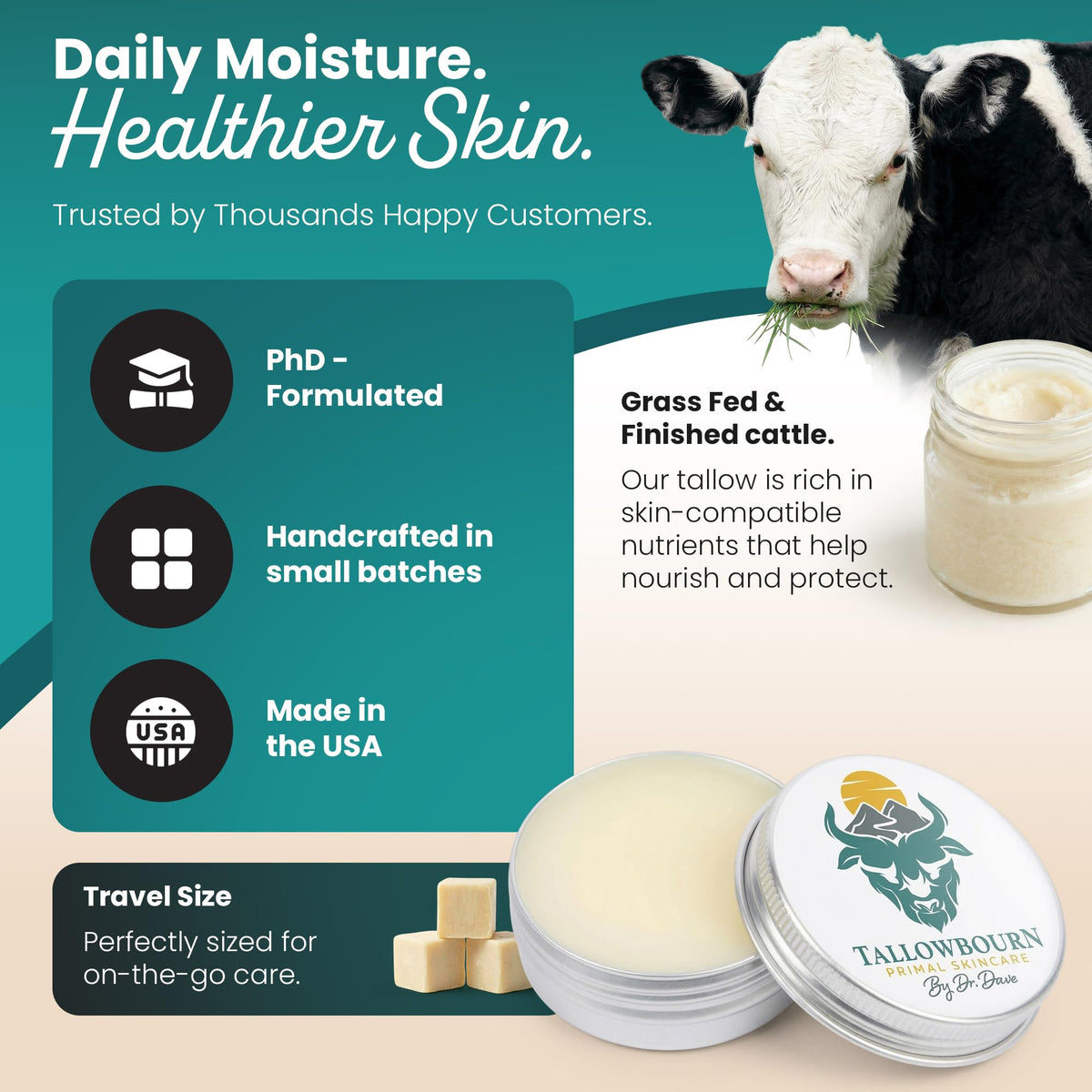 Grass-Fed Beef Tallow Balm Unscented 1oz C157741