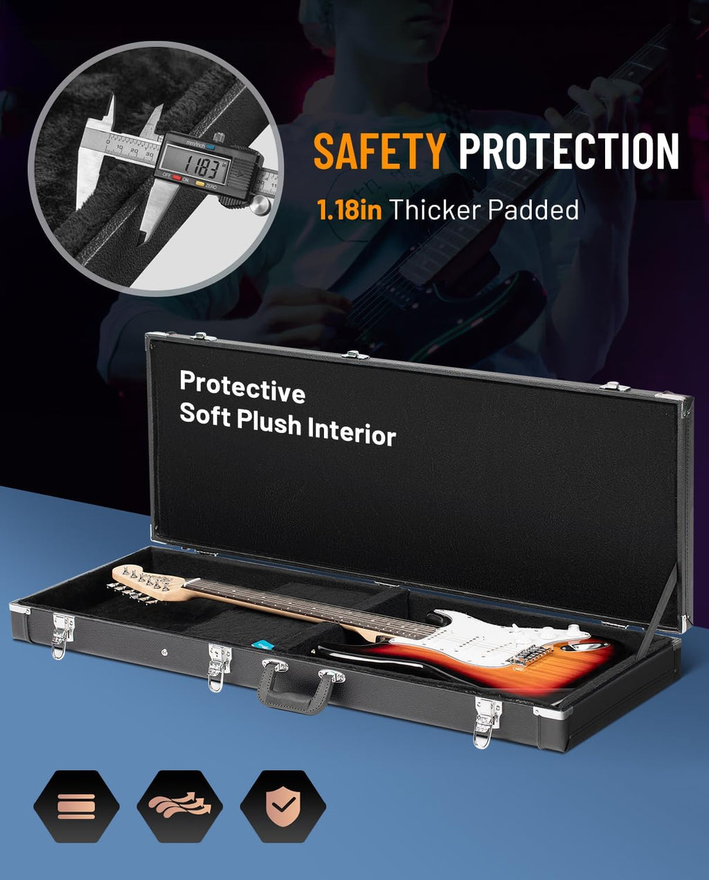 Electric Guitar Case Hard Shell Lockable A32493