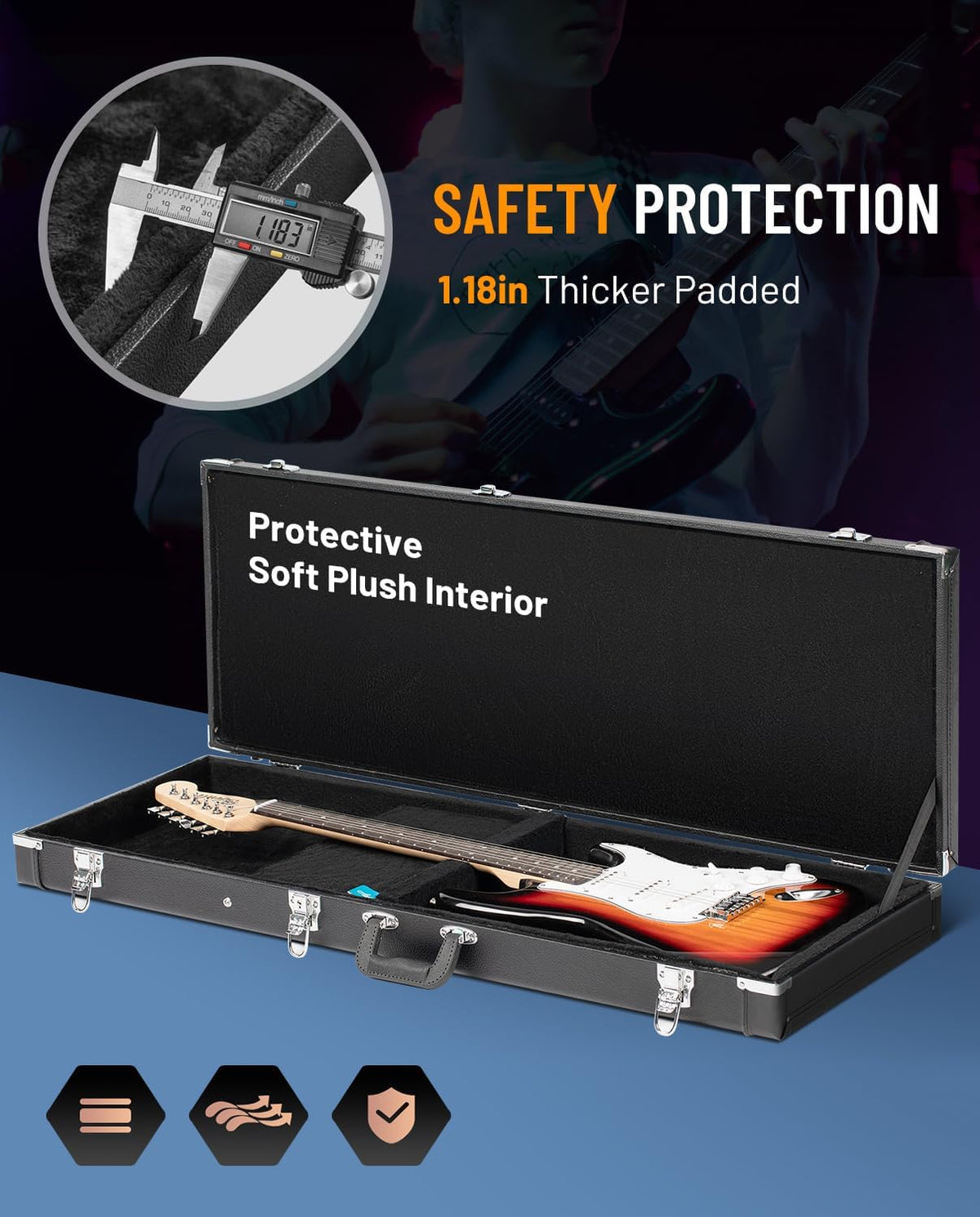 Electric Guitar Case Hard Shell Lockable A32493