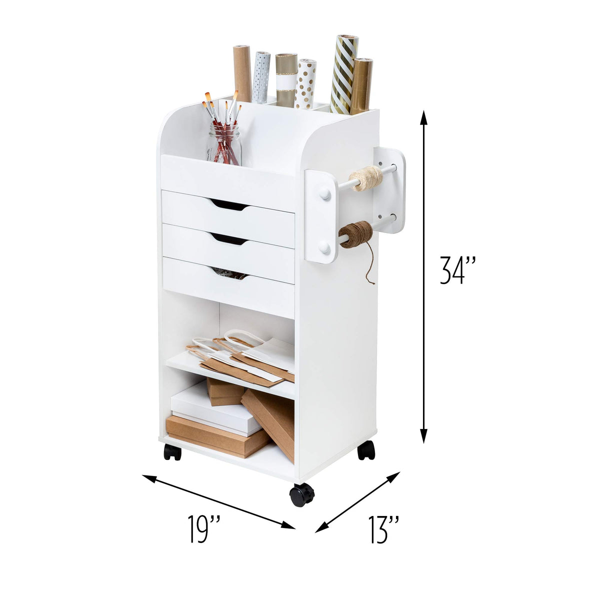 Rolling Craft Storage Cart with Locking Wheels L4495