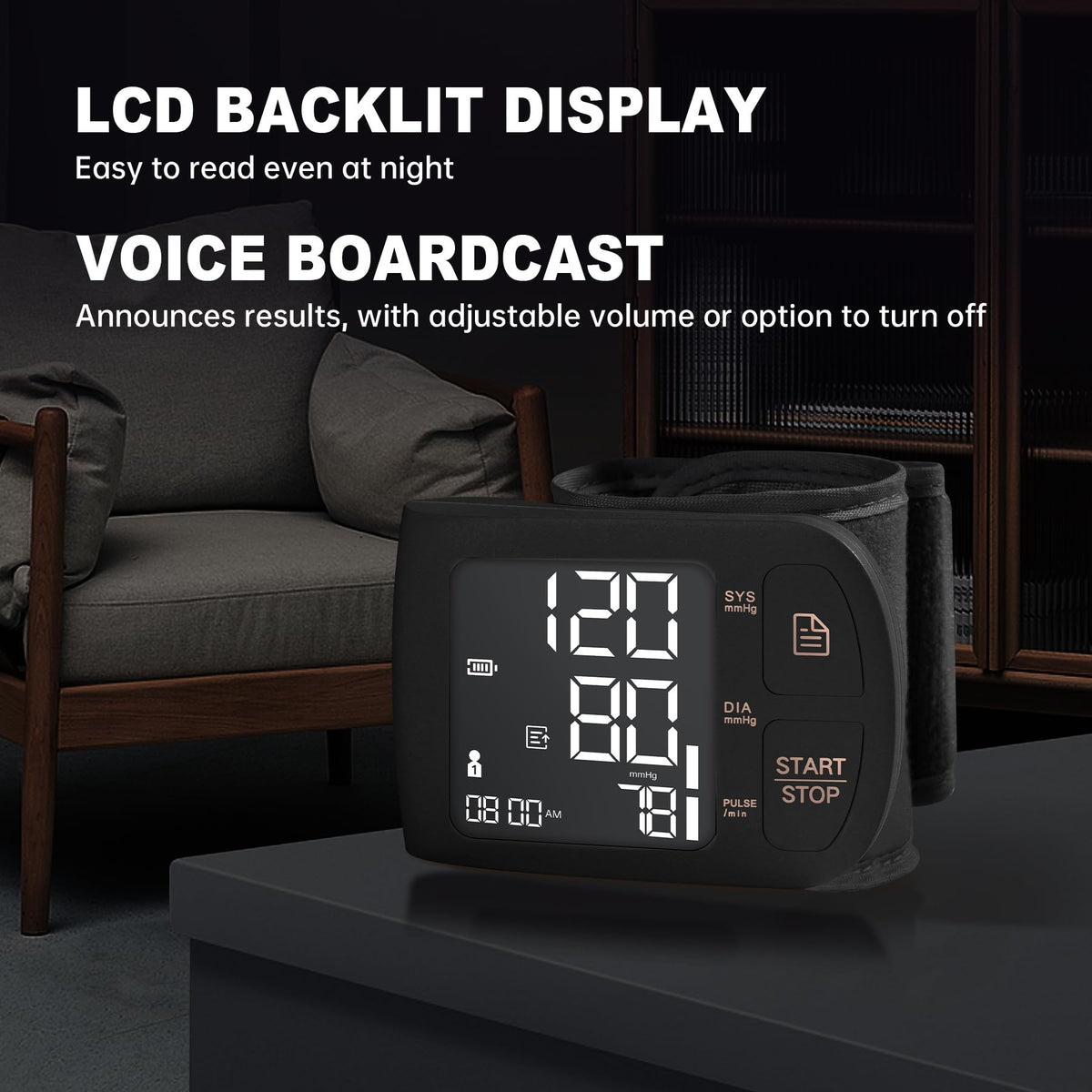 Blood Pressure Monitor Bluetooth with Carrying Case, Black L80935