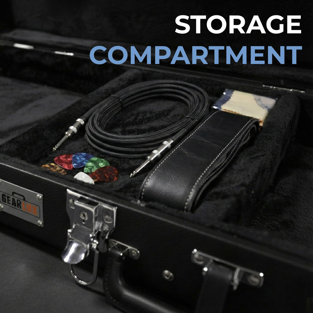 Electric Guitar Hard Case with Lock and Key, Black Q82157