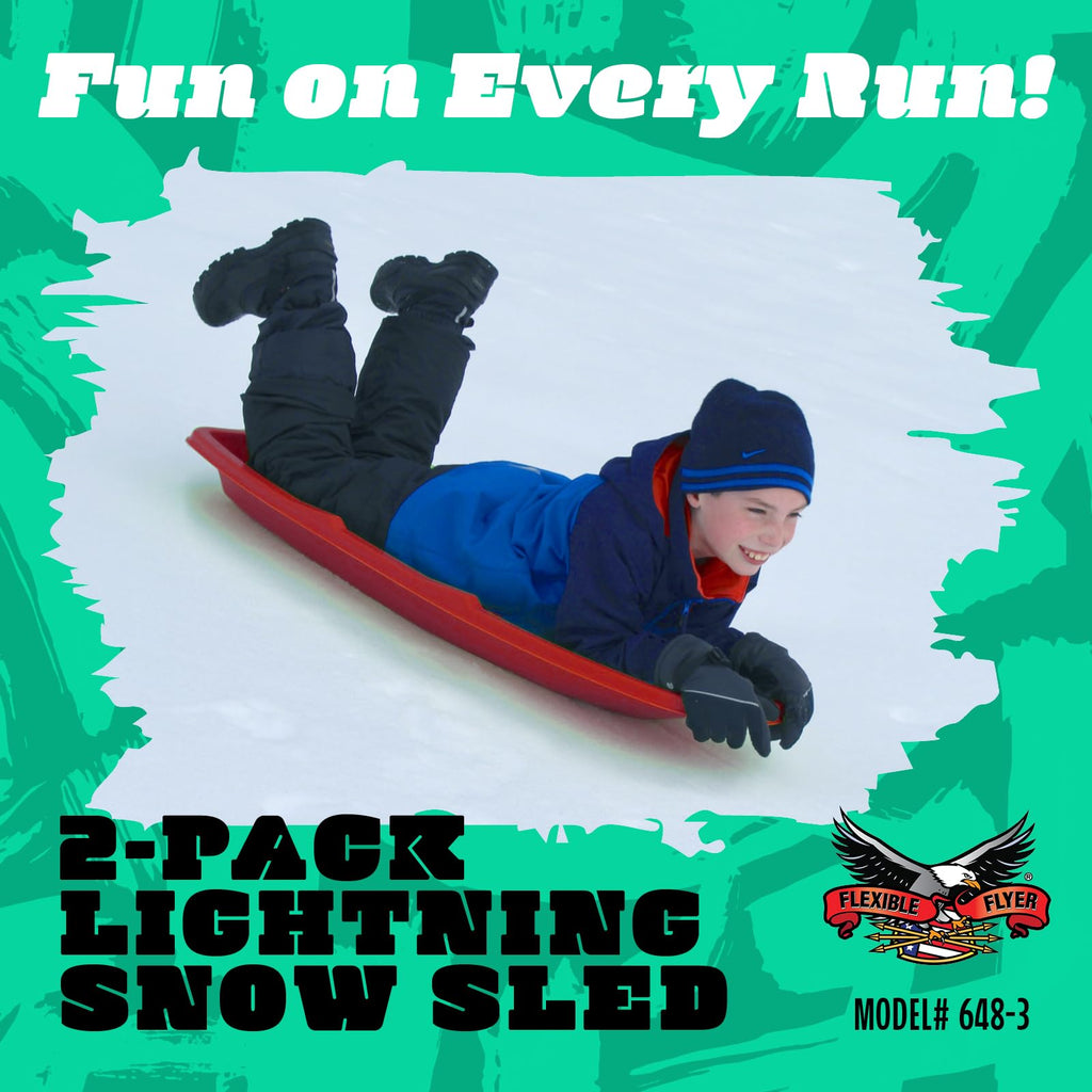 Red 48 Inch Plastic Toboggan Snow Sled G4136