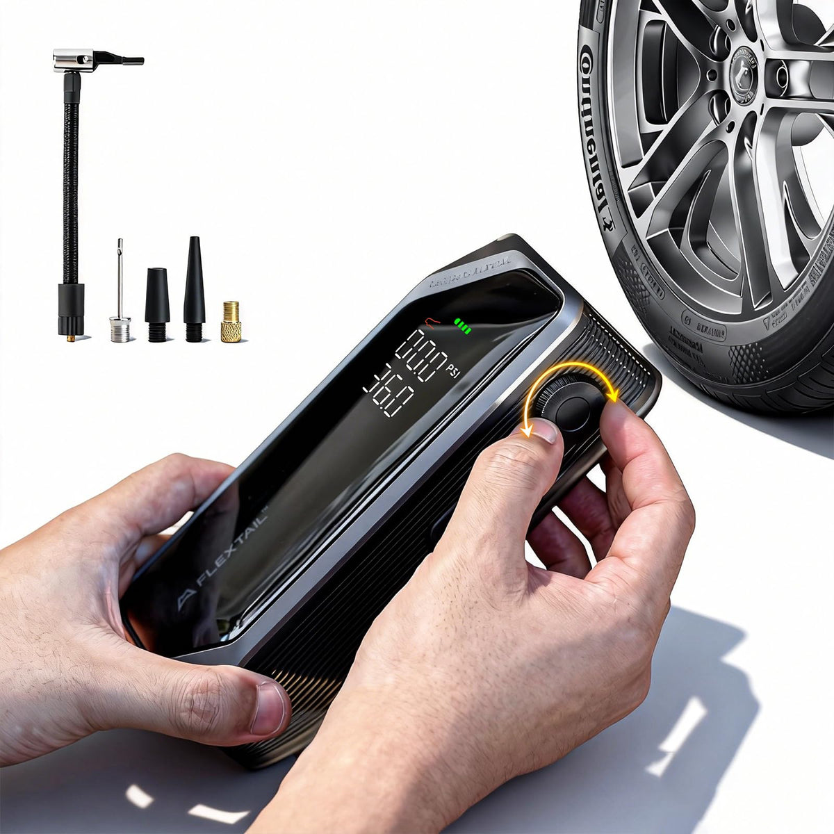 Portable Rechargeable Electric Air Pump with Digital Pressure Gauge Y51520