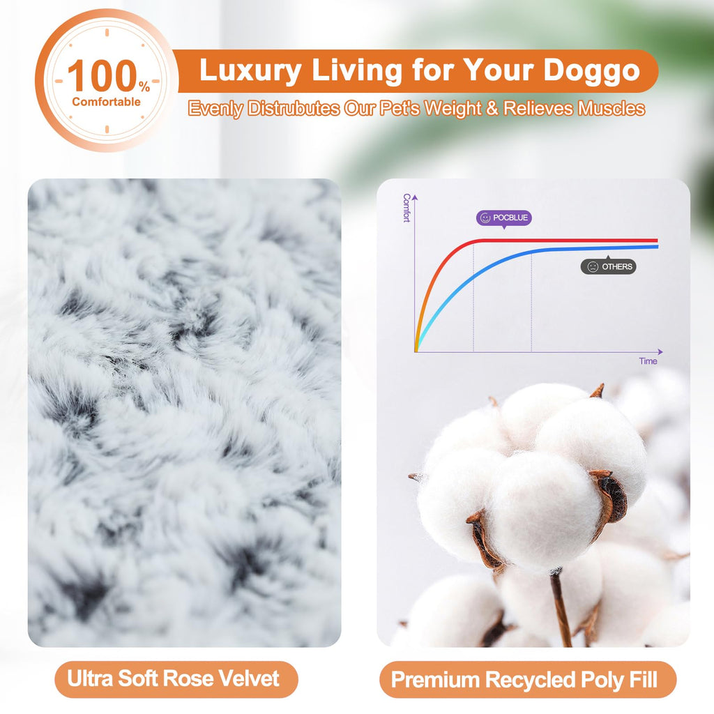 Washable Dog Bed 35 Inch Grey S41910