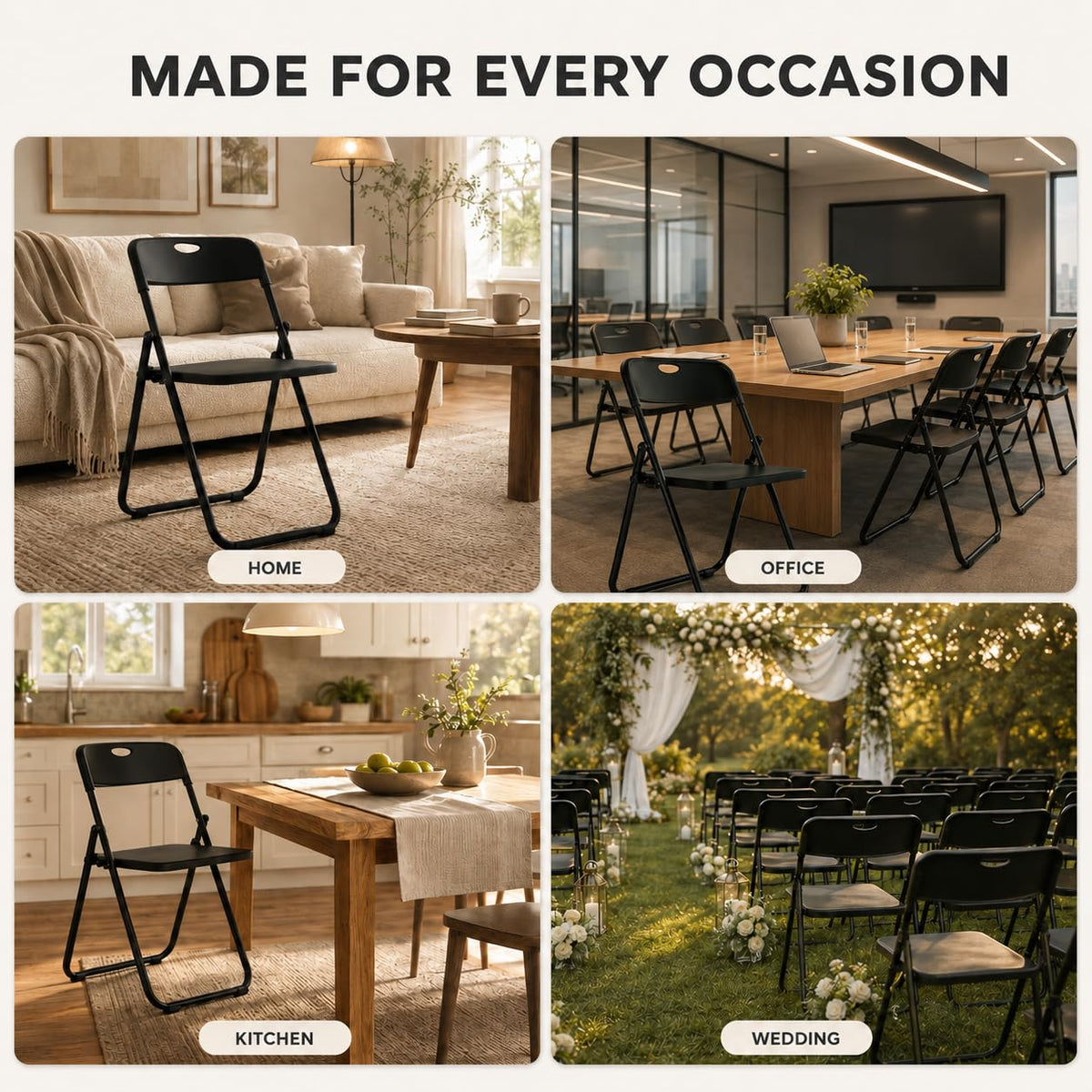 Black Plastic Folding Chairs L2567