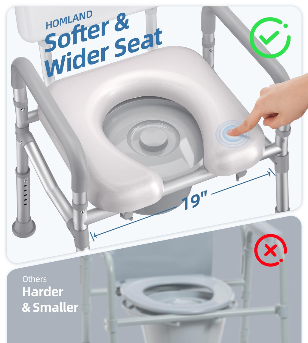 Shower Chair with Arms and Back and Bedside Commode with Padded Seat and Backrest N69738