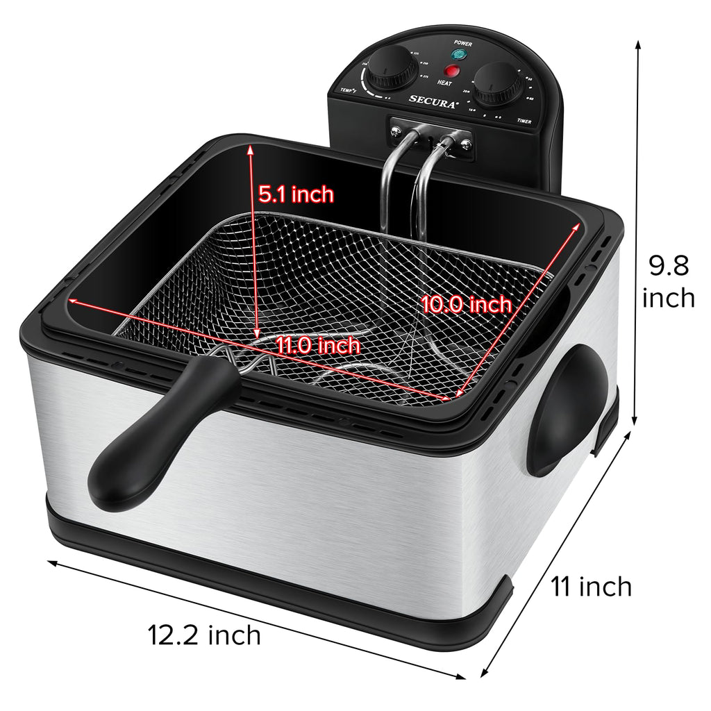 4 Liters Stainless-Steel Electric Deep Fryer with Timer I840525