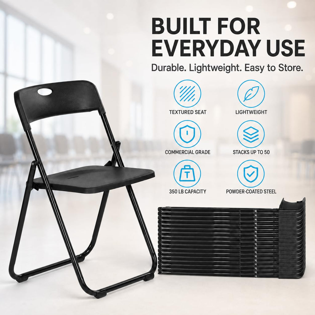 Black Plastic Folding Chairs L2567