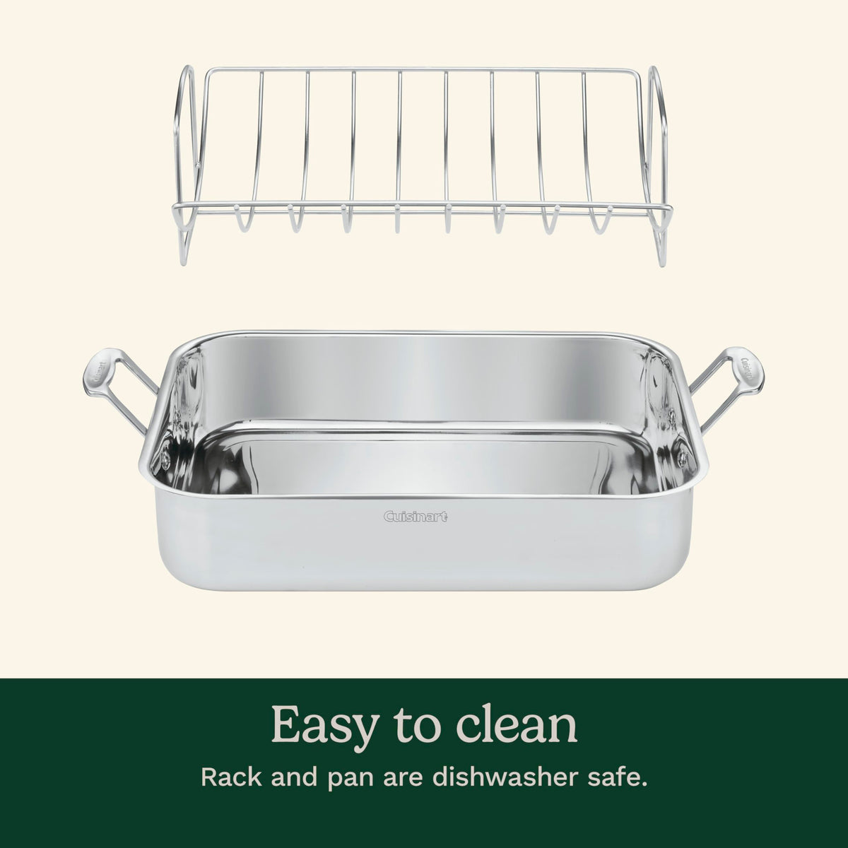 16-Inch Induction Compatible Stainless Steel Roasting Pan with Rack V954318